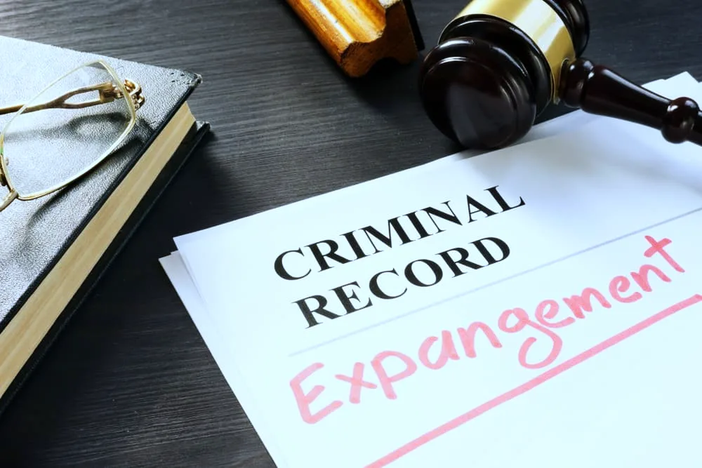 Expunge of criminal record. Expungement written on a document.